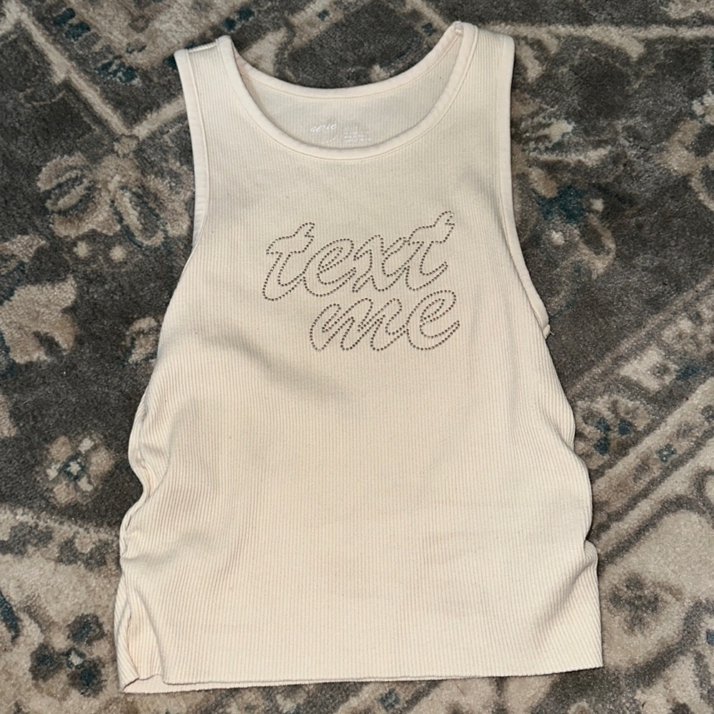 “text me “ crop top